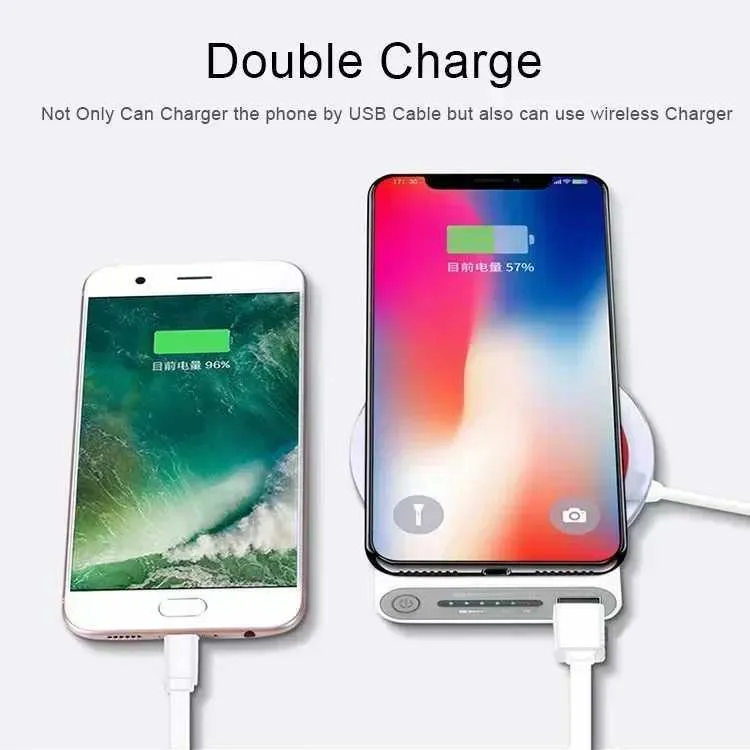 Handy-Powerbanks Kostenloser Versand 200000 mAh Wireless Power Bank Zwei-Wege-Schnellladung Powerbank Tragbares Ladegerät Typ-C Externer Akku für IPhoneL2301