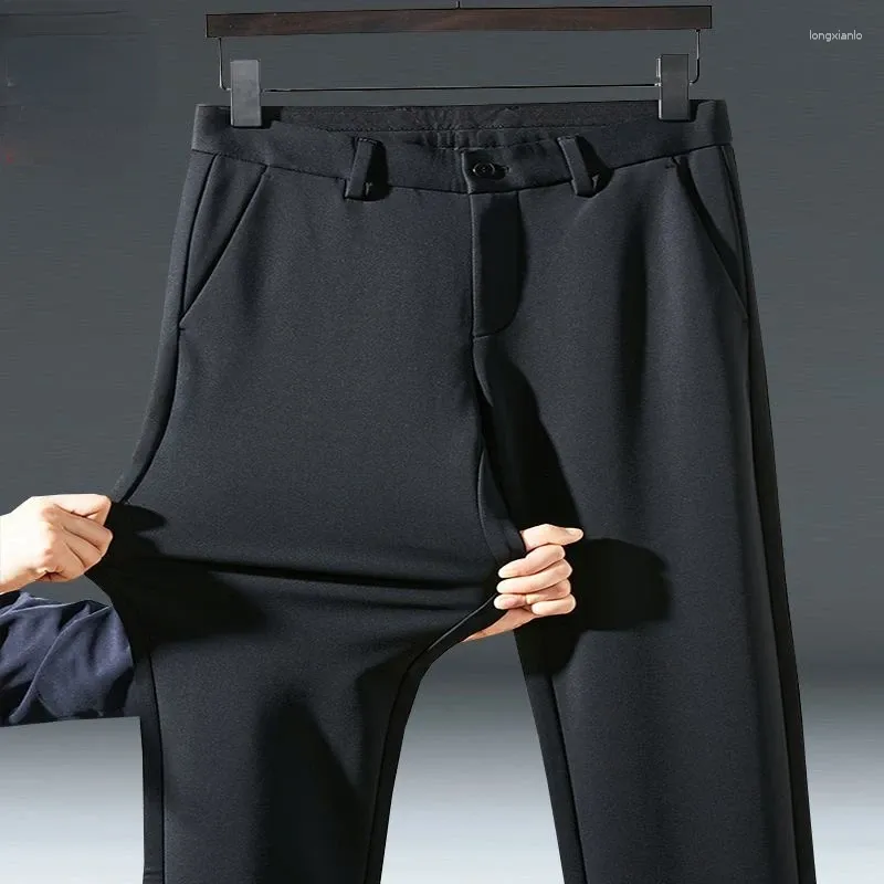 Costumes pour hommes été mince mode costume d'affaires décontracté pantalon longue élastique manches droites formel grande taille 28-40 meilleure qualité.