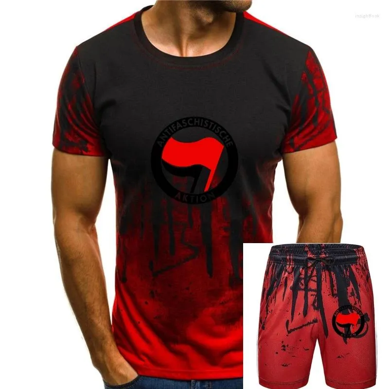 Мужские спортивные костюмы ANTIFASCHISTISCHE AKTION T SHIRT TOP ANTIFA AFA GERMANY DUTCH