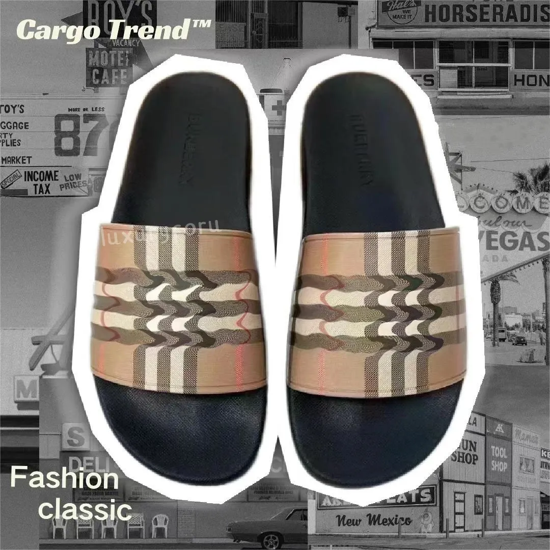 París verano para mujer para hombre sandalias de diseñador material cómodo desgastes planos deslizadores moda espuma corredor zapatos patrón impresión suela de goma playa diapositiva zapatillas