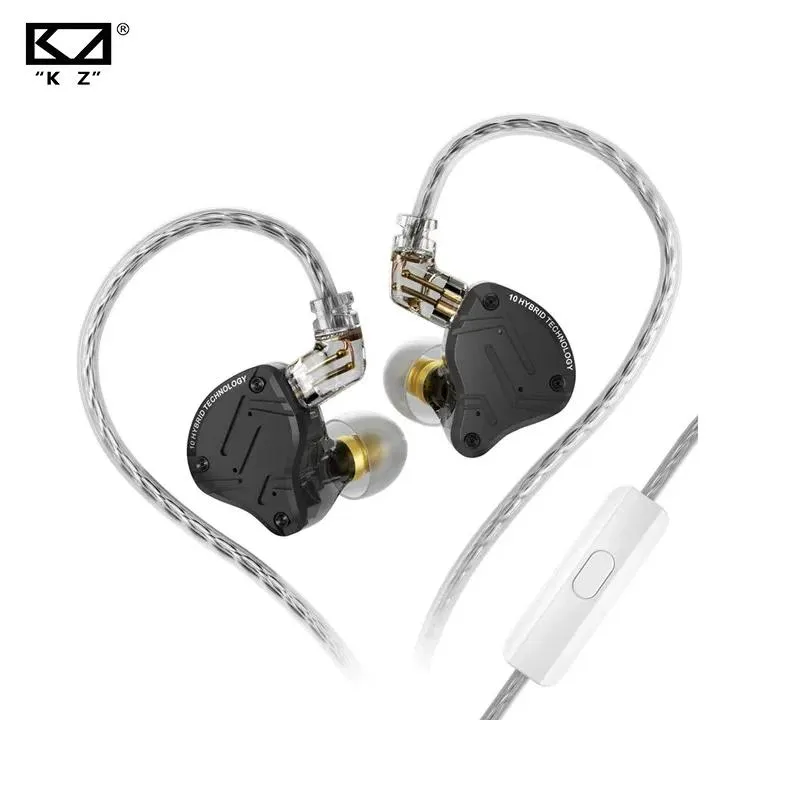 Kulaklıklar KZ ZS10 Pro X Kablolu Kulaklık 1DD+4BA HYBRID TEKNOLOJİ HIFI Metal Kulaklık Basları Kulaklıklar Spor gürültüsü Mikro
