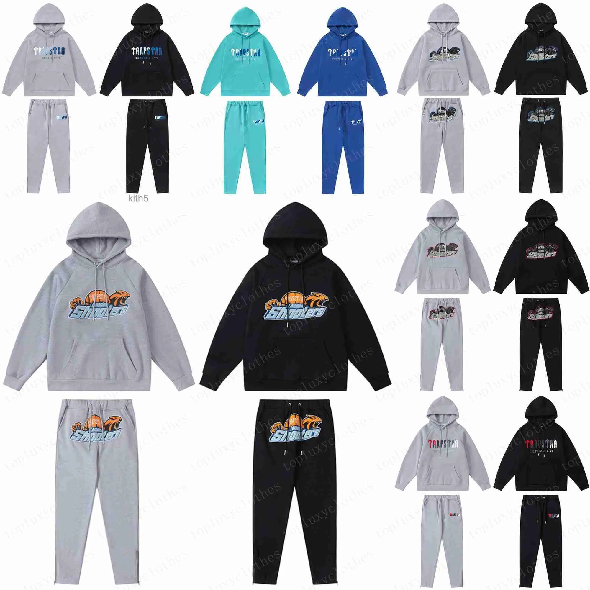 Heta herrar spårar tröja byxor set designer hoodies streetwear tröjor kvalitet sportdräkt broderi plysch brev dekoration tjocka män byxor 8fm7