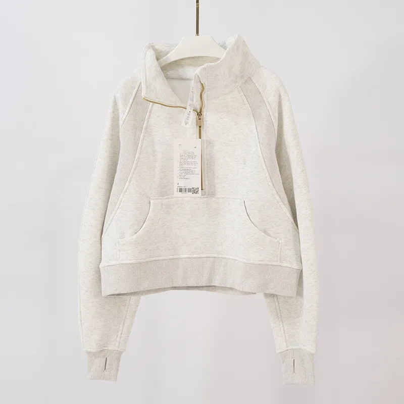 Womens Yoga Set: Autumn/Winter Hoodie, Half Zip Sports Sweater