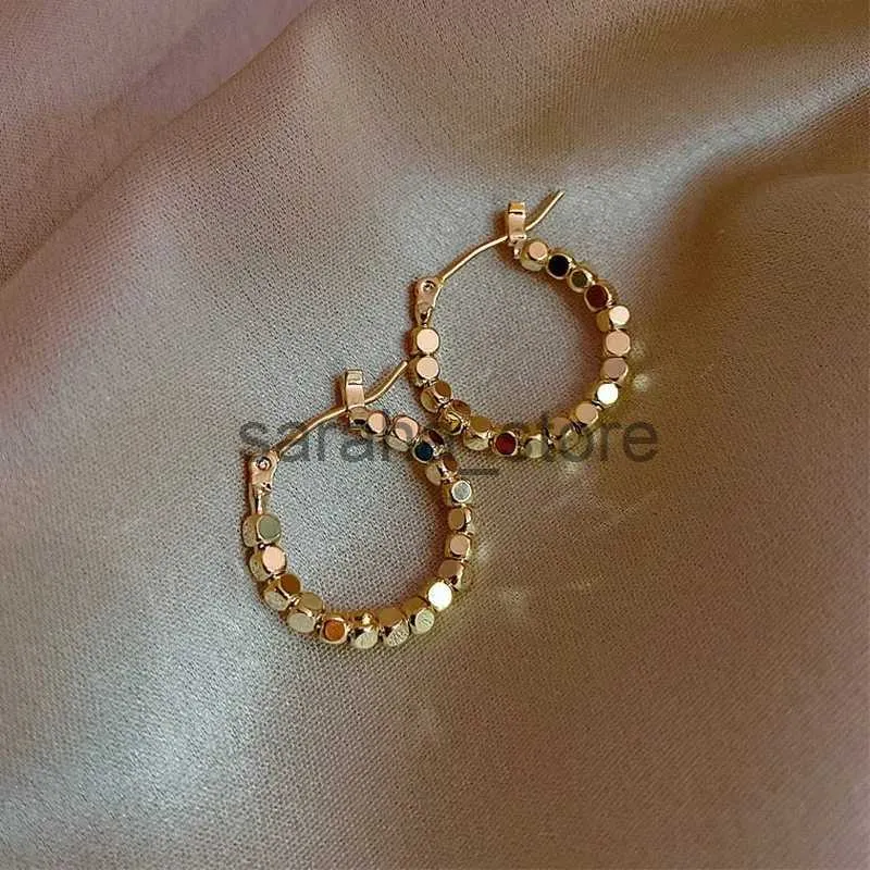 Серьги-гвоздики с круглым кольцом для женщин из нержавеющей стали, золотые массивные металлические серьги2022, трендовые ювелирные изделия для вечеринок, подарок для пары brinco J240120