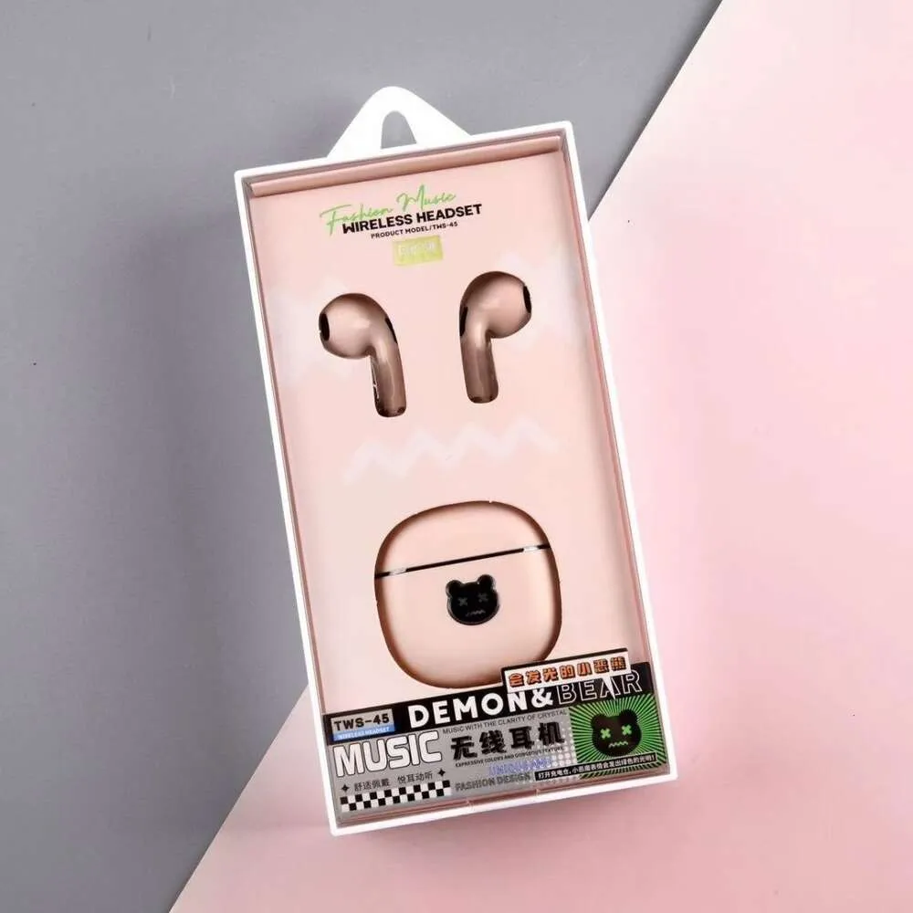 Luminous Little Evil Bear True Wireless Bluetooth Fones de ouvido autênticos e legais de alta qualidade de som estéreo de desenho animado para homens e mulheres