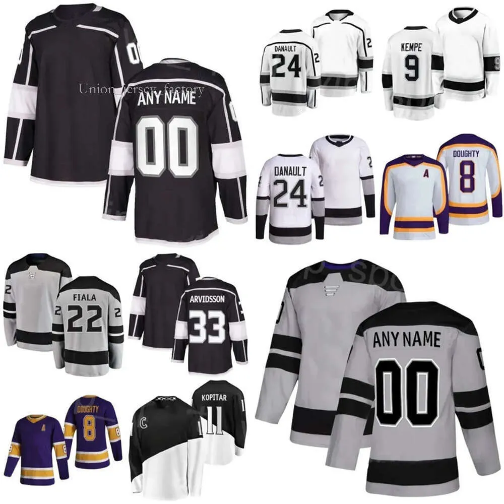 Camisa de hóquei Los Arthur Kaliyev Angeles Vladislav Gavrikov Trevor Lewis Drew Doughty Quinton Byfield Matt Roy Andreas Englund Alex Laferriere Kings Bjornfot 8152