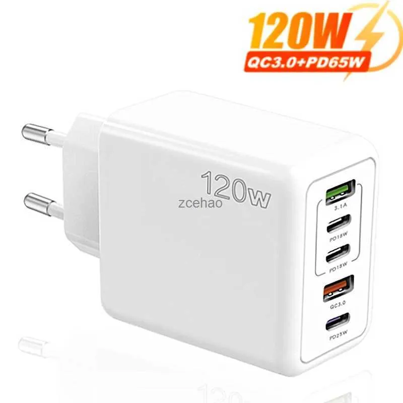 Handy-Ladegeräte 5 Ports USB C PD Ladegerät Schnellladung PD Quick Charge 3.0 USB C Telefon Ladegerät Adapter für 15 14 13 Samsung