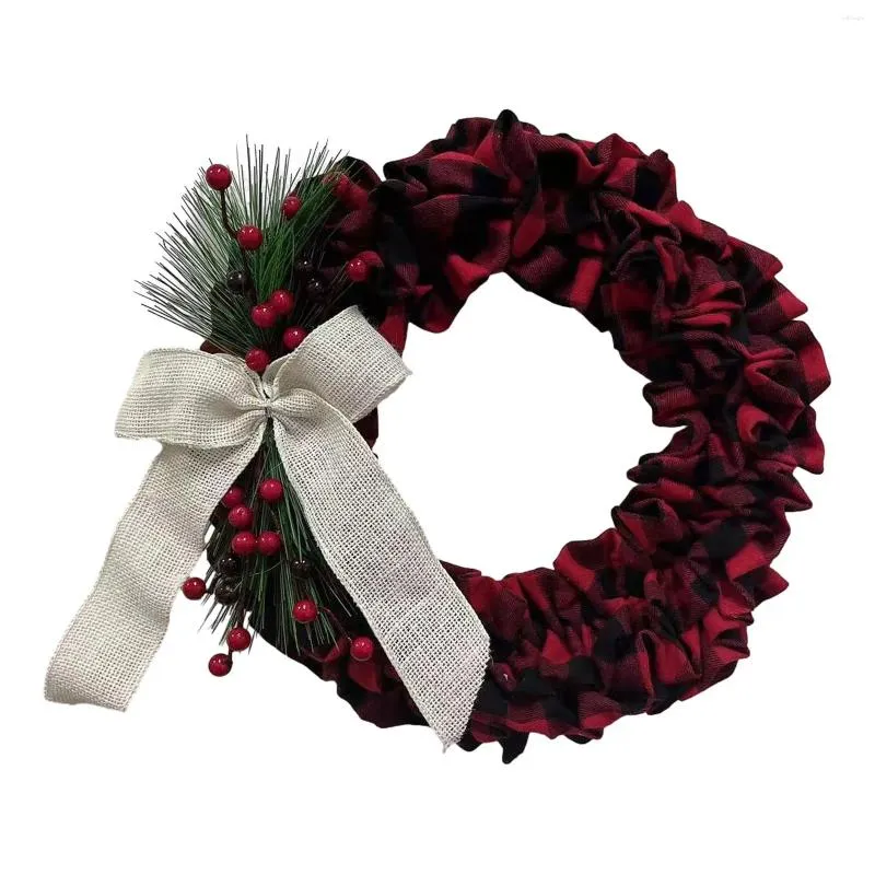 Grinalda redonda do Natal das flores decorativas que pendura artificial para o alpendre da lareira do pátio