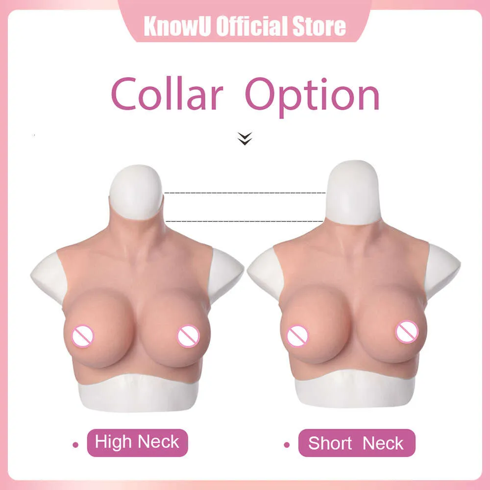 Costume Accessories-new High/low Collar Silicone Large Breasts for Crossdresser Transgender Cosplay Queen's New Outfit