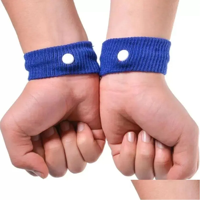 Party Favor Anti Nausea Wrist Support Sports Cuffs Safety Wristbands Carsickness Seasick Antis Motion Sickness Sick Wrists Bands Dro Dhp0B