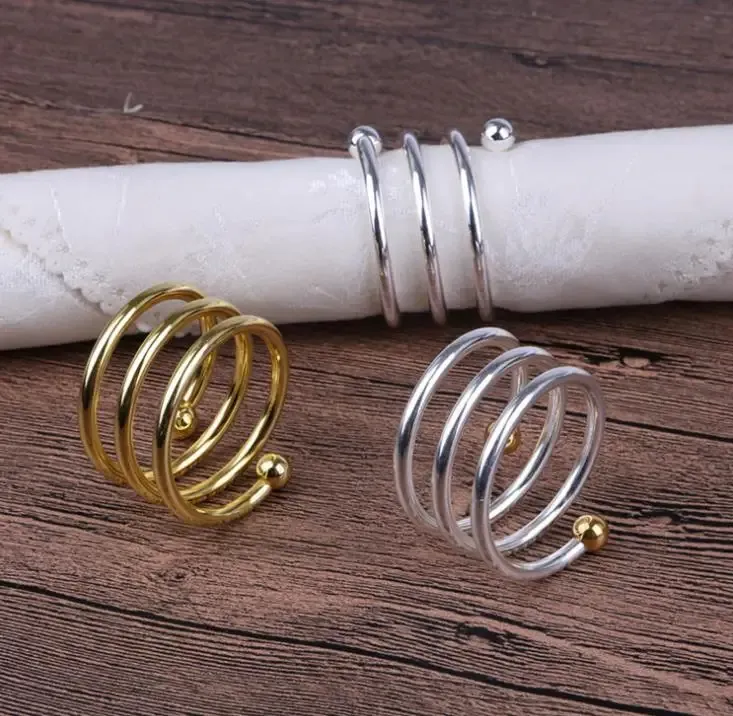 Металлическое свадебное кольцо для салфеток, специальный весенний дизайн, золотые кольца для салфеток, стол, кухонный держатель для салфеток, ужин, вечеринка, рождественский декор, SN
