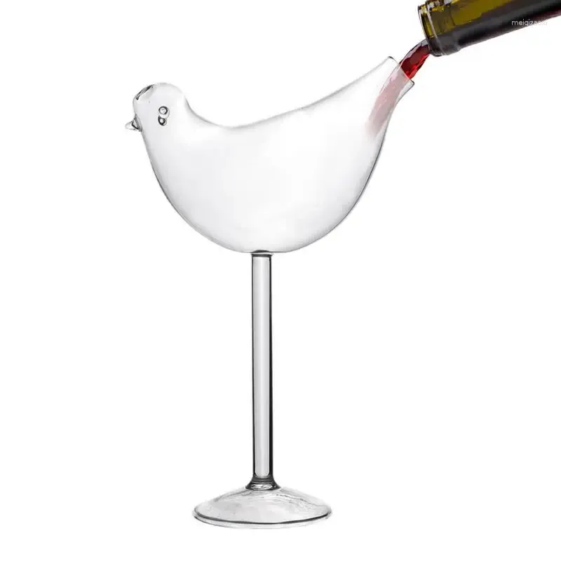 Vinglas med kreativt cocktailglas unikt fågelformad design ransparent cup nyhet drinkware för hemfest bar