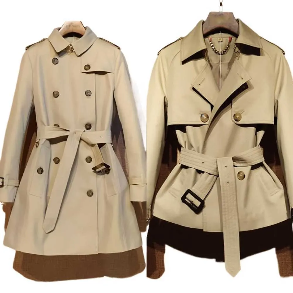 Womens Trench Jackets Coats Original Fashion Classic British Style Beige Overcoat Top Casual With Belt Outerwear