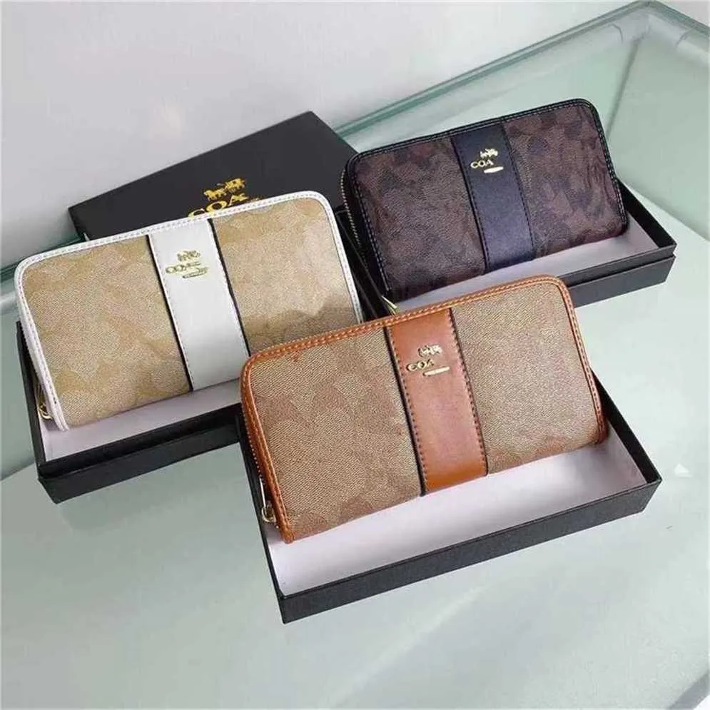 New Kou style long zippered wallet with card holder box and luxury item 70% off outlet online sale