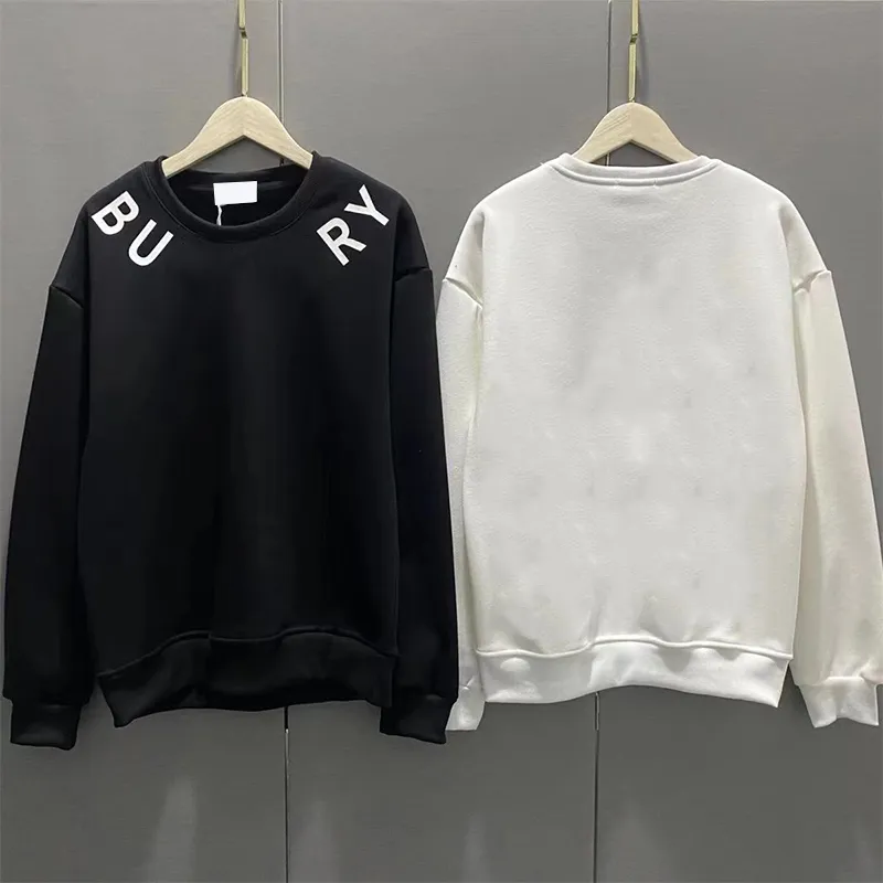 Sudaderas para hombre Letras de diseñador Imprimir Cuello redondo Manga larga suelta Sudadera de algodón puro Sudadera con capucha para hombre Mujer Otoño Invierno Puentes Negro Blanco