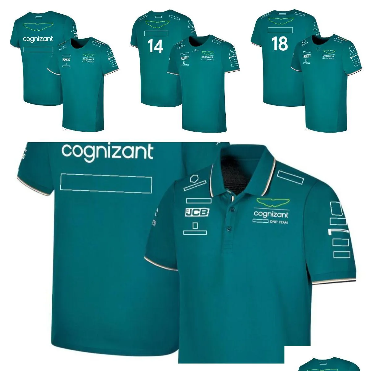 Motorcykelkläder F1 Racing Suit Team T-shirt Kortärmad rund halshals HJÄNT Torkning 2023 Racers anpassade med samma Paragra otzib