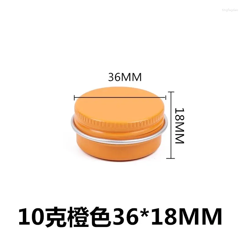 Storage Bottles 10ml 10g Empty Orange Cosmetic ALuminum Jars Screw Thread Lids Candles Metal Pot Solid Perfume Containers Nail Arts Crafts