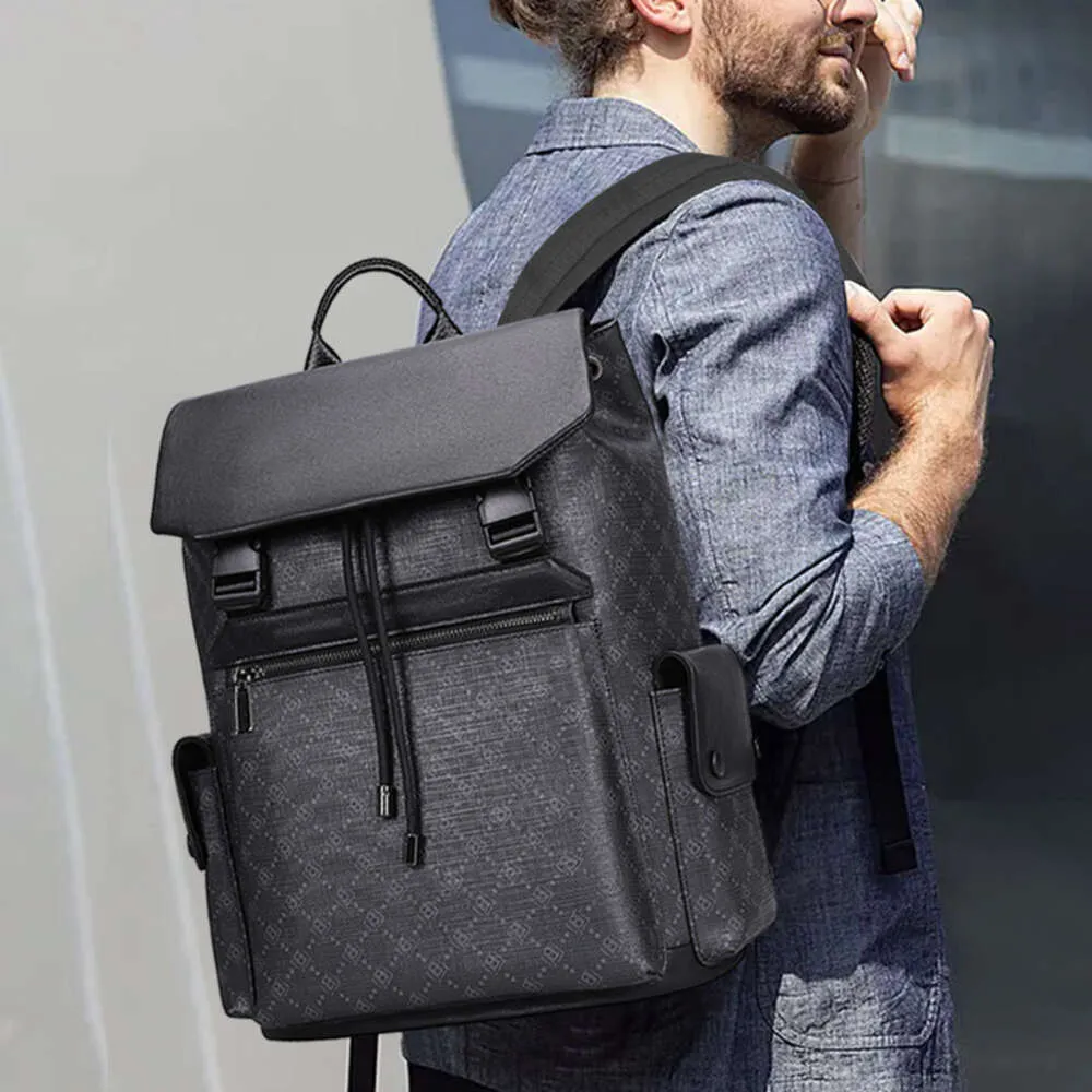 Nouveau sac à dos à la mode pour hommes avec impression tendance et sac à dos d'ordinateur de grande capacité 15.6 pouces, sac à dos de voyage en cuir