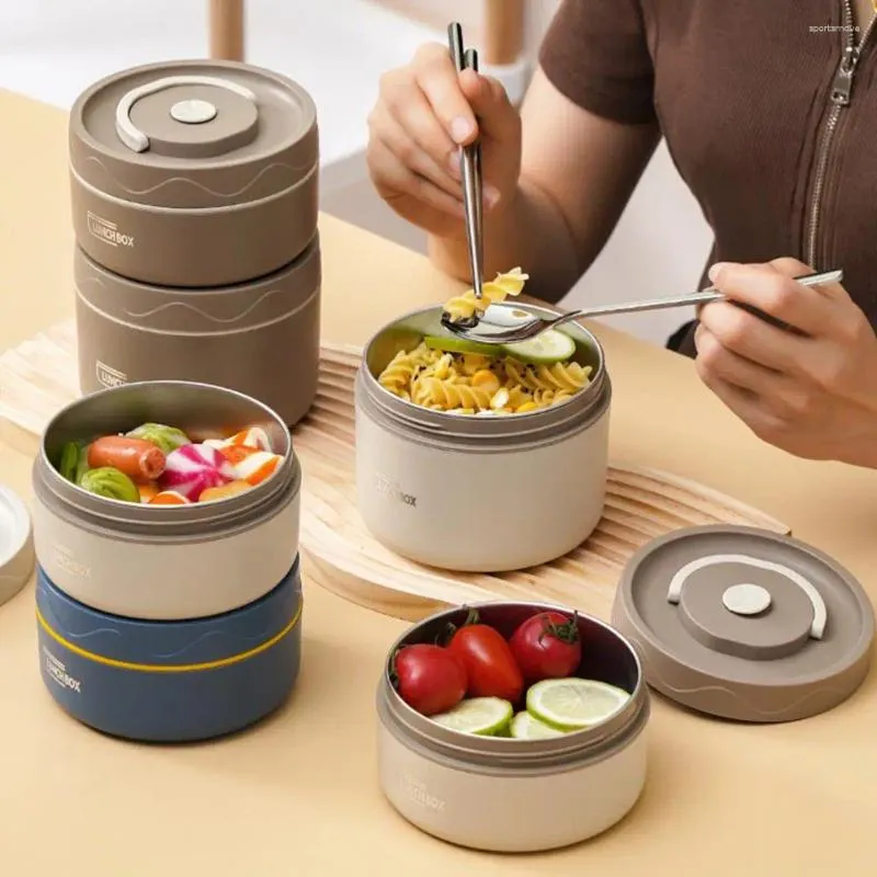 Serviesgoed van roestvrij staal Bento Box-lunchset met luchtdicht deksel Dubbellaags vaatwasser Magnetron-vriezer