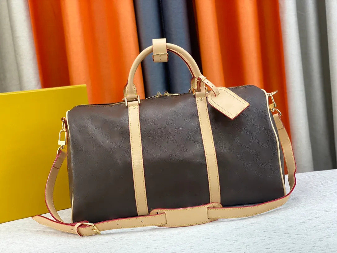 Designer di lusso di alta qualità Keepall borsa da viaggio classica a quadretti stampata da uomo e da donna borsa sportiva di design borsa a tracolla borsa a tracolla 50 cm 41416