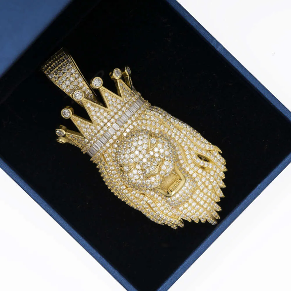 Leopard Necklace Iced Out King Crown Lion Pendant Box/Cuban/Rope