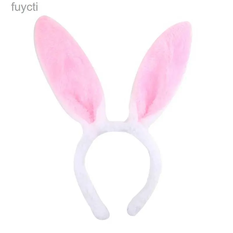 Chapéus de festa bonitos orelhas de coelho de pelúcia faixas de cabelo macias orelhas de coelho Páscoa adulto headbands para mulheres meninas anime cosplay festa acessórios de cabelo YQ240120