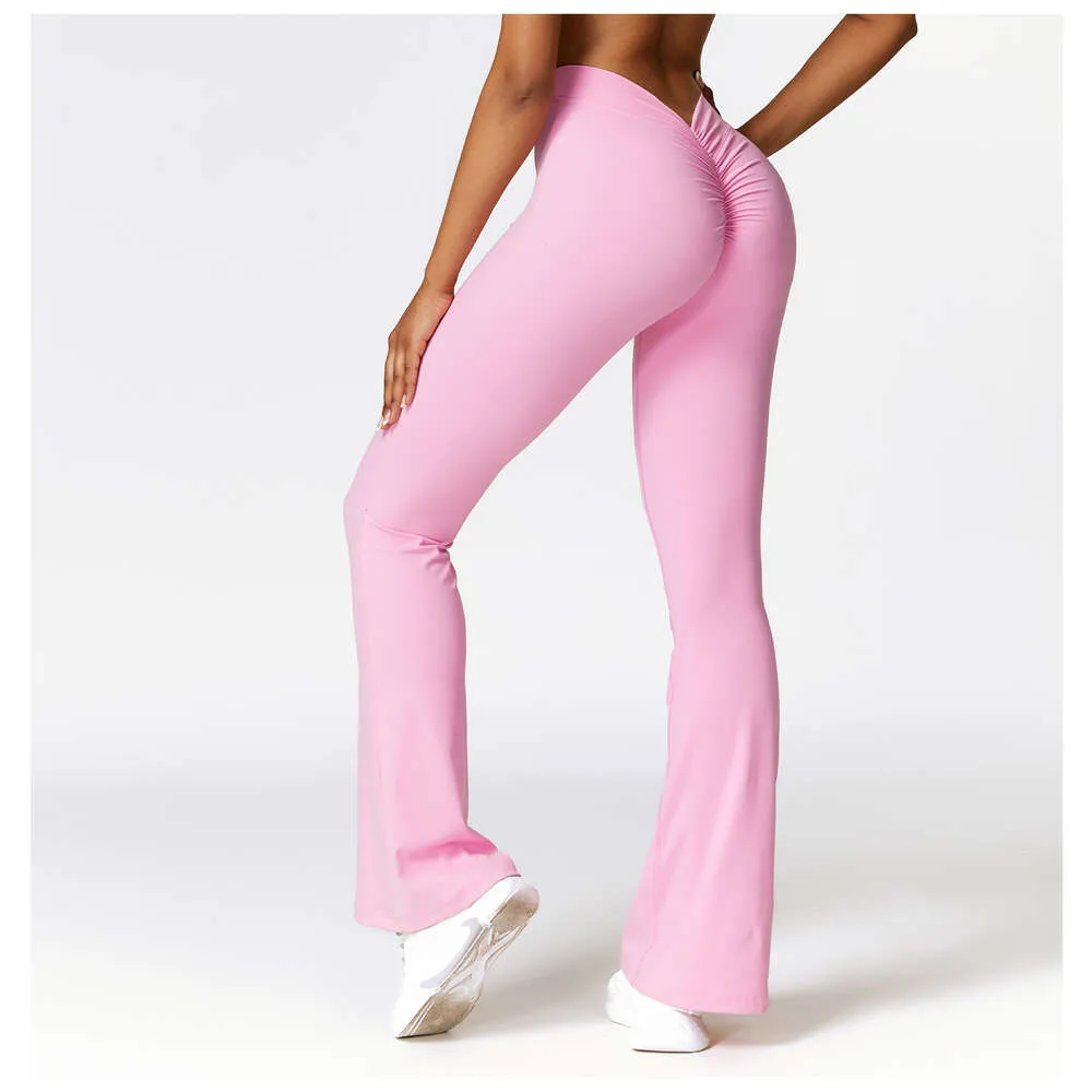 Lu Lu Pant Lemon Yoga Leggings de yoga pantalons évasés femmes taille haute mince femme entraînement pantalon Long Gym Push Up Fitness course séchage rapide vêtements de sport