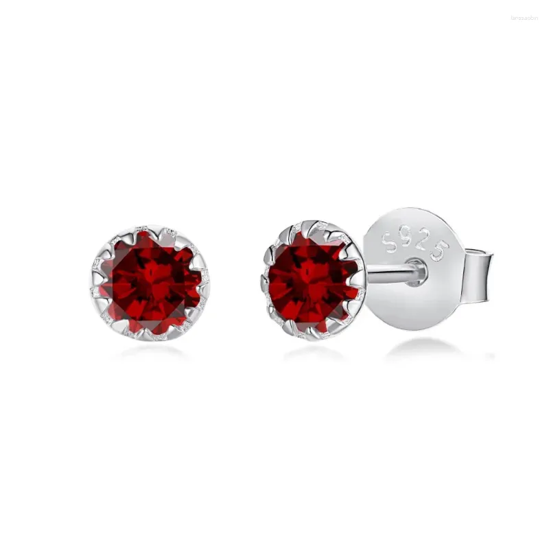 Stud Oorbellen S925 Sterling Zilver Gekleurde Zirkoon Voor Vrouwen Eenvoudige Dagelijks Veelzijdige Kunst Sieraden