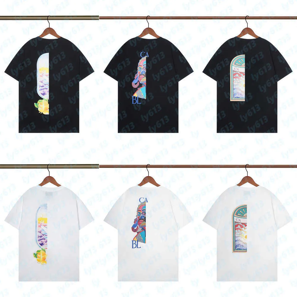 Mens T Shirt Designer Polo Camisas Moda Gráfico Tee Casablanc Camisa Clássico Phantom Gate Imprimir Solto Casual Tripulação Pescoço Manga Curta Casa Blanca Camiseta