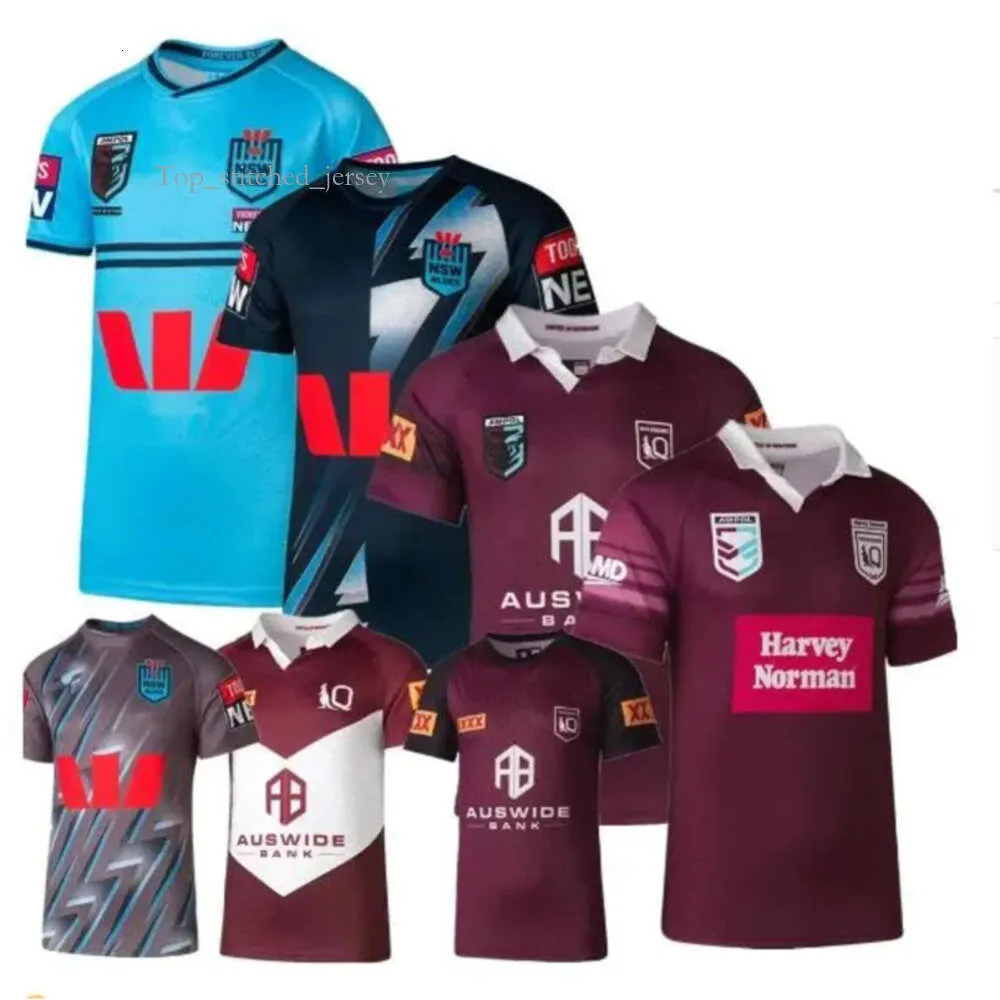 23 Mens 여자 야외 Tshirts Harvey Norman Qld Maroons 2024 럭비 저지 호주 Queensland Origin NSW Blues Home Training Shirt Try 5559