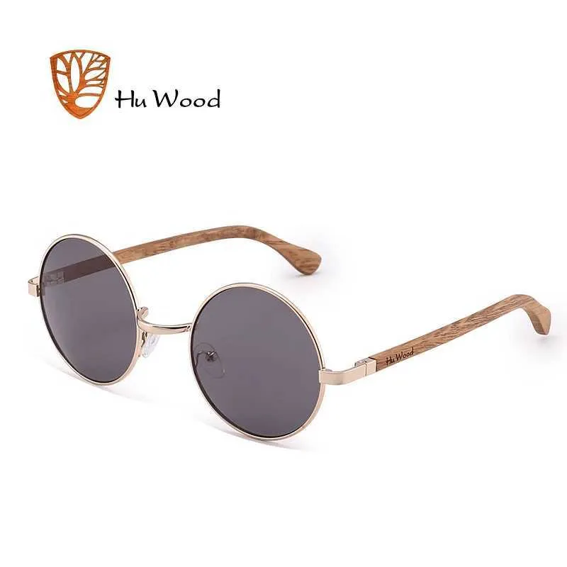 Sunglasses HU WOOD Trendy Steampunk Sunglasses Men Women Retro Sun Glasses Round Natural Wood Frame Log Eyewear UV400 Daily Fishing GR8024 YQ240120