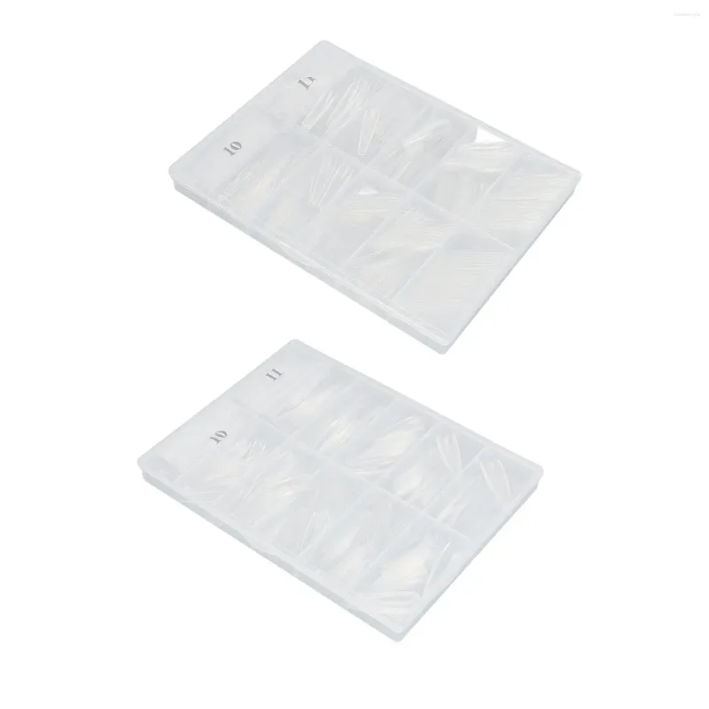 Nail Gel Tips Breathable Lightweight Multiple Sizes Clear Full Cover For Extension Salon