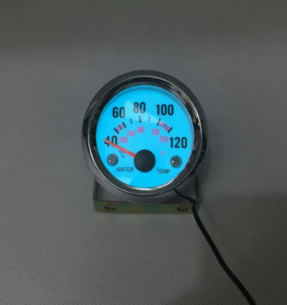 2quot 52mm Water Temp Auto Gauge With Sensor El Light Display Chrome Rim Auto Gaugecar Meter4975567