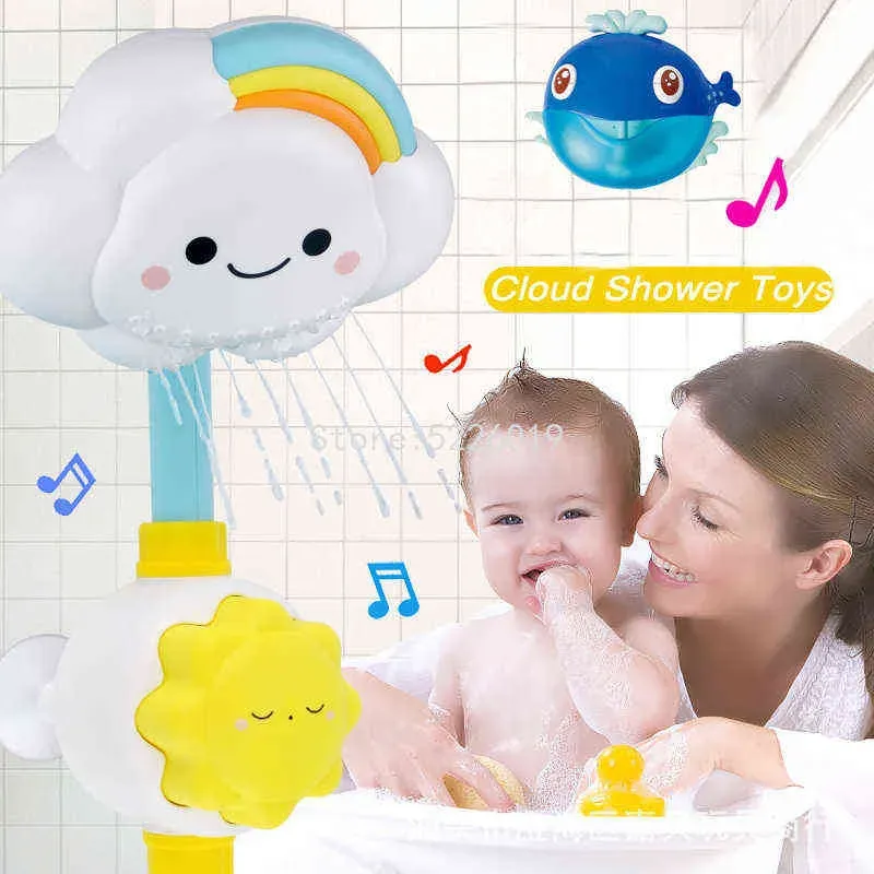 Nouveau mode bébé jouets de bain nuage baignoire douches becs de bain ventouses robinet pliant enfants jouets de bain mignon pulvérisation douche enfants cadeau X1106