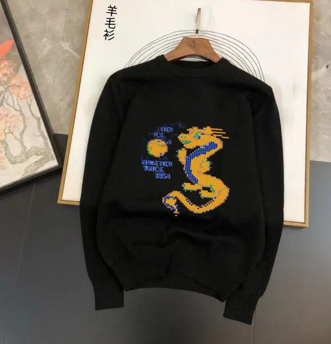 24SS Designer Sweat à capuche Pulls pour hommes Lettre de broderie de dragon 1854 Femmes à manches longues Bleu Noir Blanc Gris M-3XL