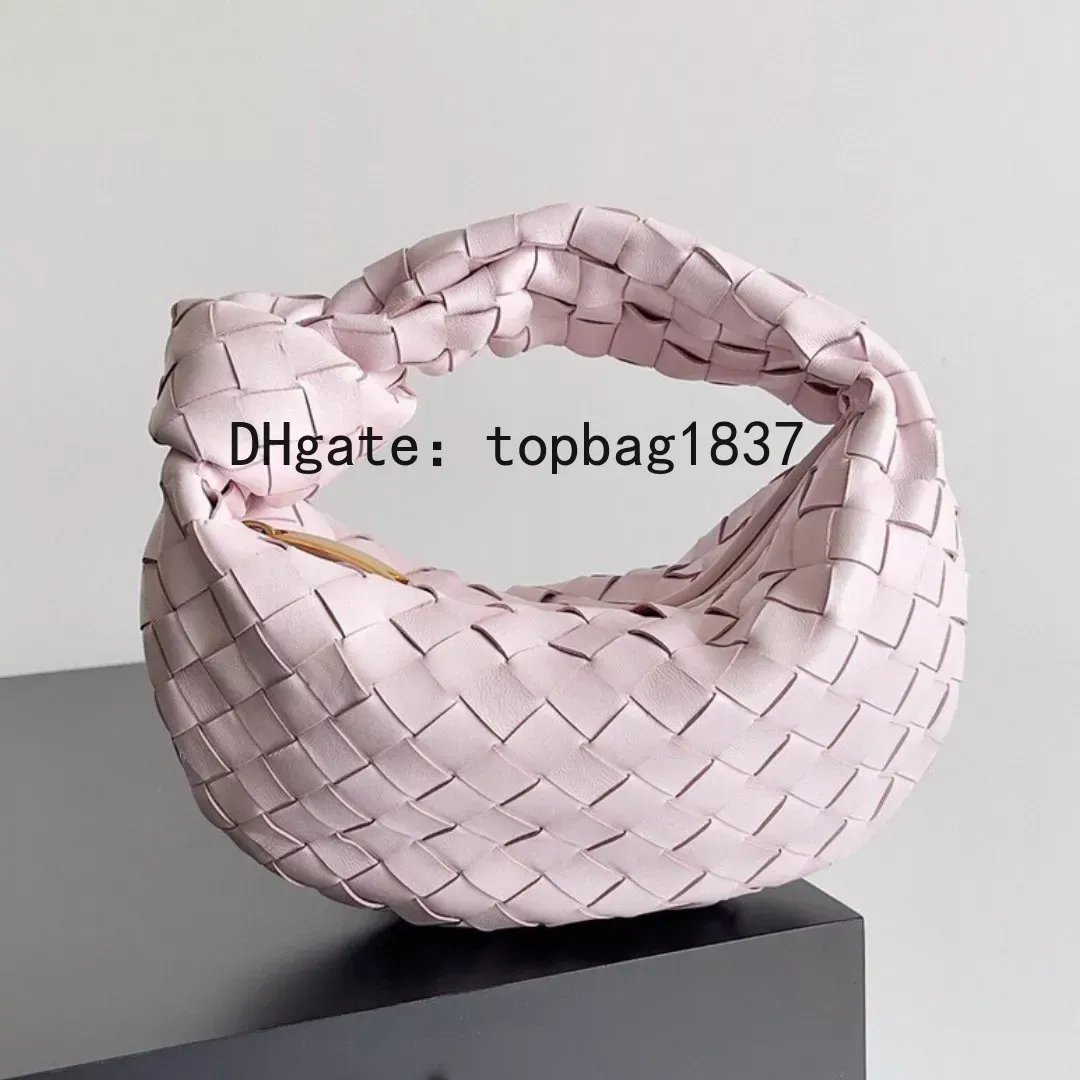 Sacs fourre-tout Hobo Sacs à main de créateurs Tissage en cuir rose clair Sacs à bandoulière Intrecciato grade cordon en cuir d'agneau Sac à bandoulière 10A miroir Top sac à main avec poignée en métal