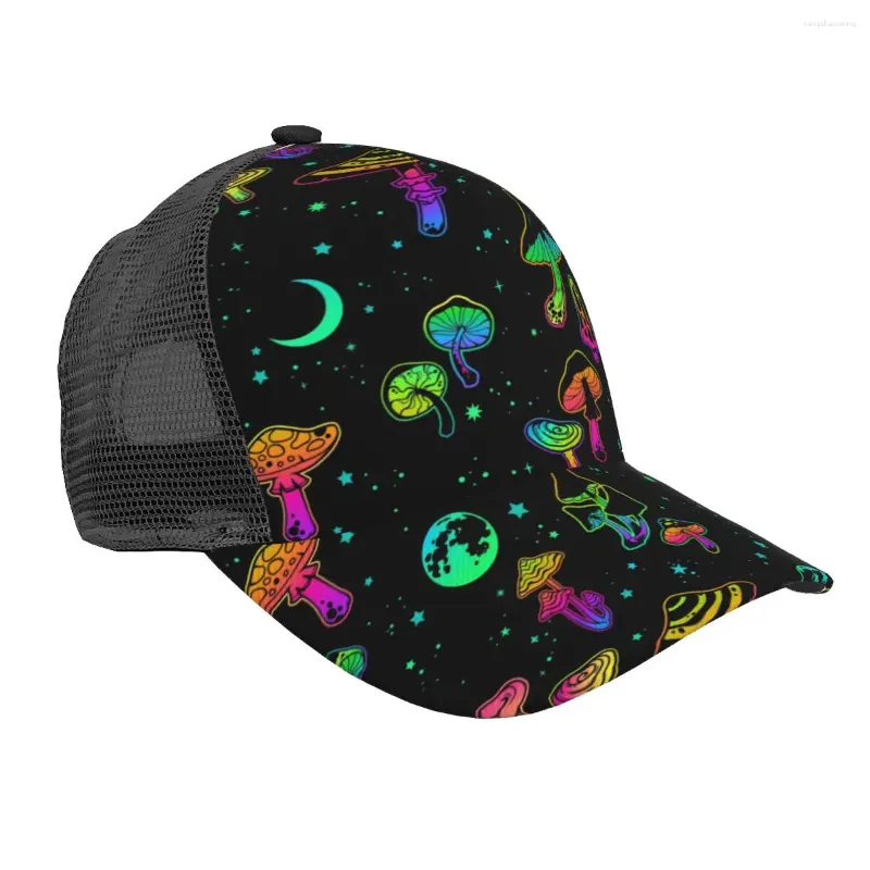 Casquettes de baseball Champignons 3D Imprimer Bord incurvé Casquette de baseball Chapeau de soleil décontracté pour hommes femmes