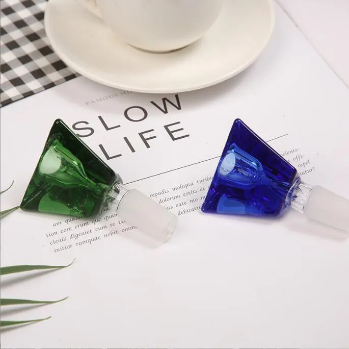 三角形のダイヤモンドデザイン水ギセル濃厚なパイレックスガラスオイルバーナー水パイプガラスボンダブリグボウル用男性女性ジョイント