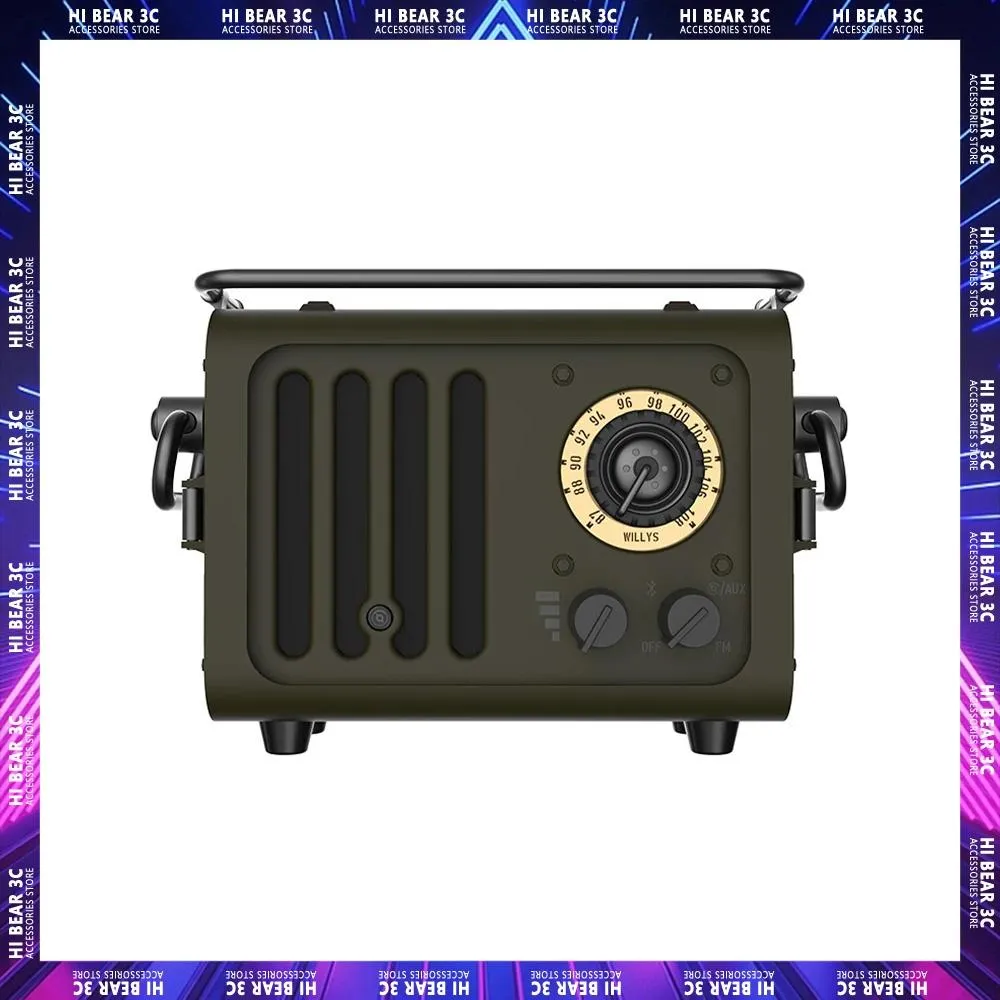 XOG Bluetooth Speaker - Original Retro Jeep Style FM Stereo Surround Bass Boost HiRes Speaker for Portable Outdoor Camping Sound Box