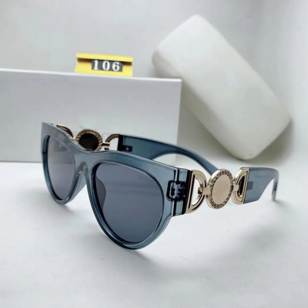 Luxury Designer Brand Retro Overized Square Polarised Solglasögon för kvinnor Män Vintage Shades UV400 Classic Large Metal Frame Sun Glasses106