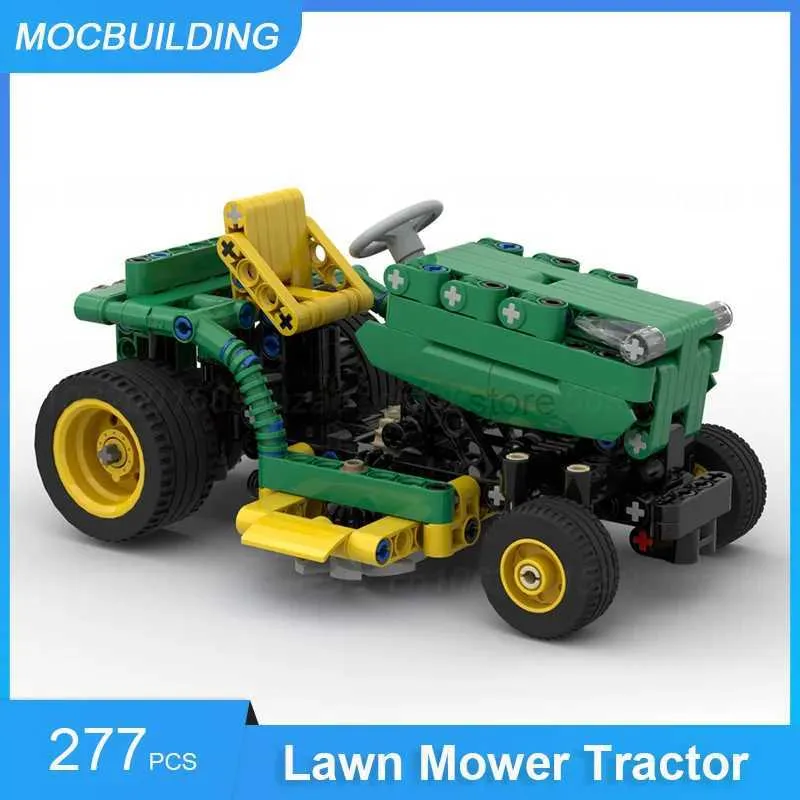 Blocks MOC Building Blocks Lawn Mower Tractor Model DIY Assemble Bricks Educational Creative Display Collection Toys Xmas Gifts 277PCS 240120