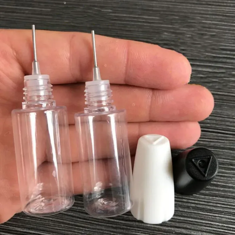 Needle Bottle Plastic Long Thin Tip PET for ELiquid 10ml 15ml Empty E liquid Juice Dropper Bottles with Childproof Cap For Oil