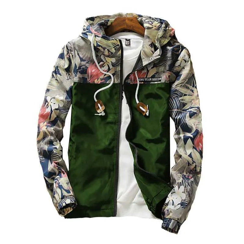 Men s Floral Embroidered Windbreaker Versatile Streetwear for Men and Women