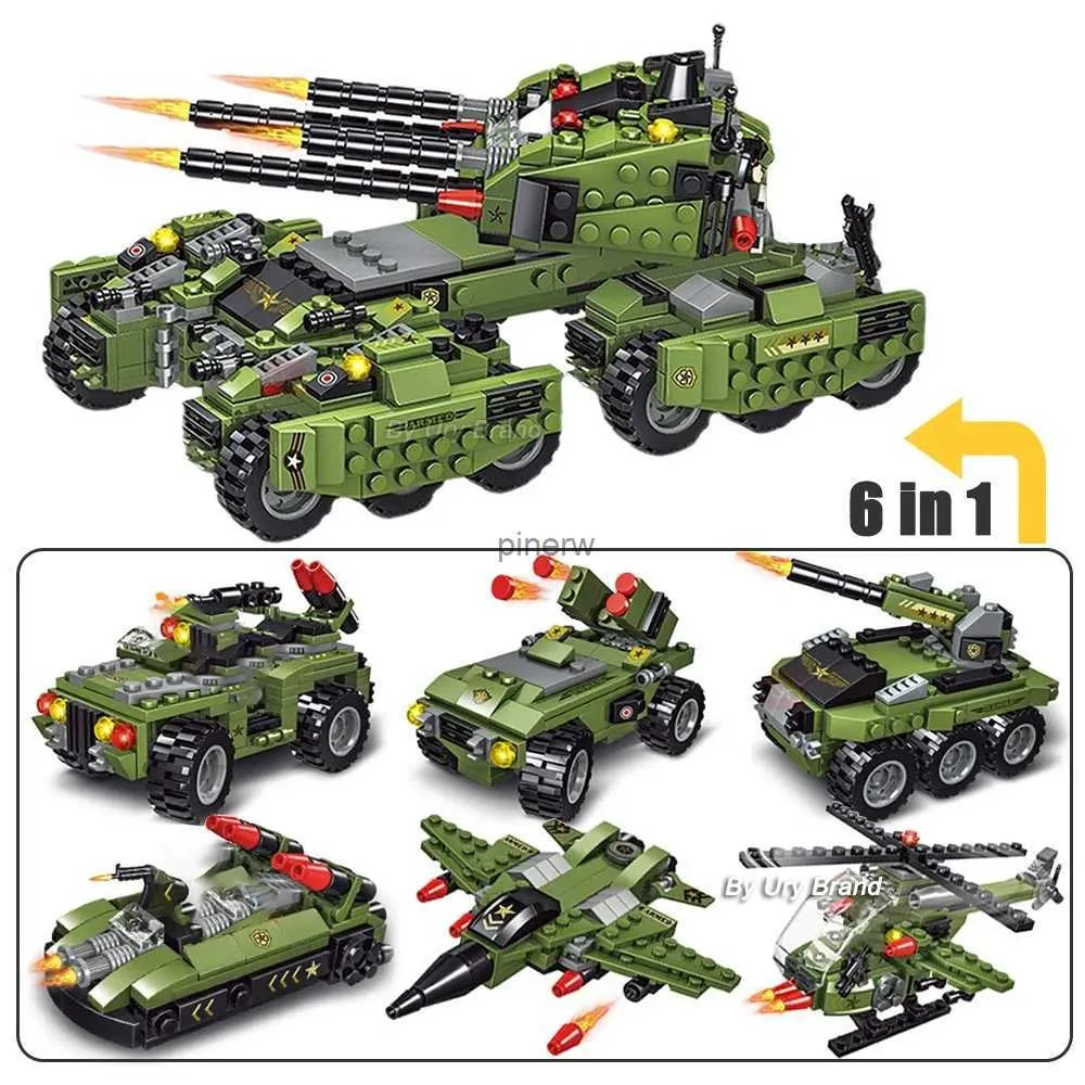 Blocchi 710PCS Militare Insaccato FAI DA TE 6in1 SWAT WW2 Serbatoio Aereo Building Blocks Modello Soldati Figure Giocattoli Educativi per I Ragazzi regalo del capretto