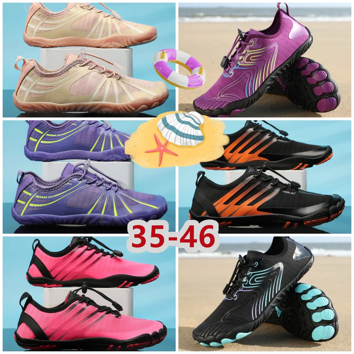 Sapatos casuais sandália sapatos de água homem mulher praia aqua sapatos secagem rápida descalço upstream caminhadas pai-filho wading tênis natação EUR 35-46