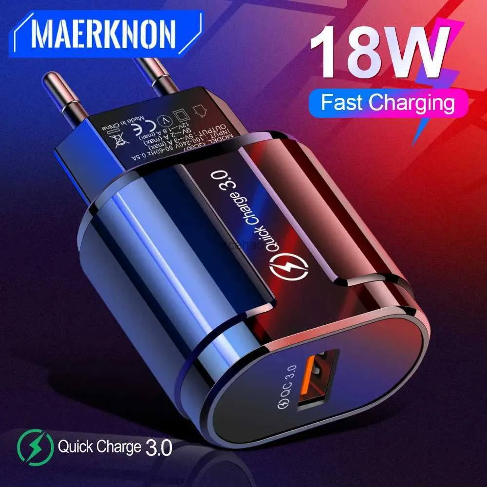 Cell Phone Chargers Quick Charge 3.0 4.0 USB Charger Universal QC 3.0 18W Fast Charging Adapter Wall Mobile Phone Charger For Samsung