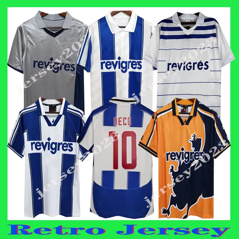 94 95 97 99 Porto retro koszulki piłkarskie 01 03 04 Puchar finałowy dom Deco niebieski żółty klasyczny mundur McCarthy Derlei Finały Vintage Football Shirt