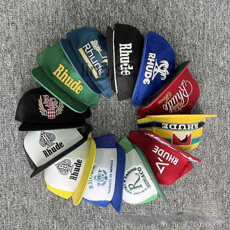 Bonés de bola Rhude Ball Caps Tide Marca American Truck Hat Masculino e Feminino Mesmo Estilo Boné de Beisebol de Aba Plana Outono e InvernoFCJEMZWH