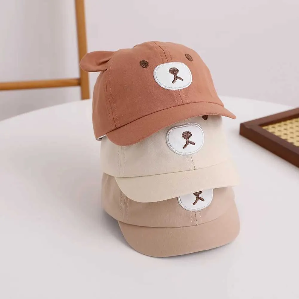Шляпы шляпы корейский милый медведь детская бейсболка летняя мальчик девочка Sun Hat Sun