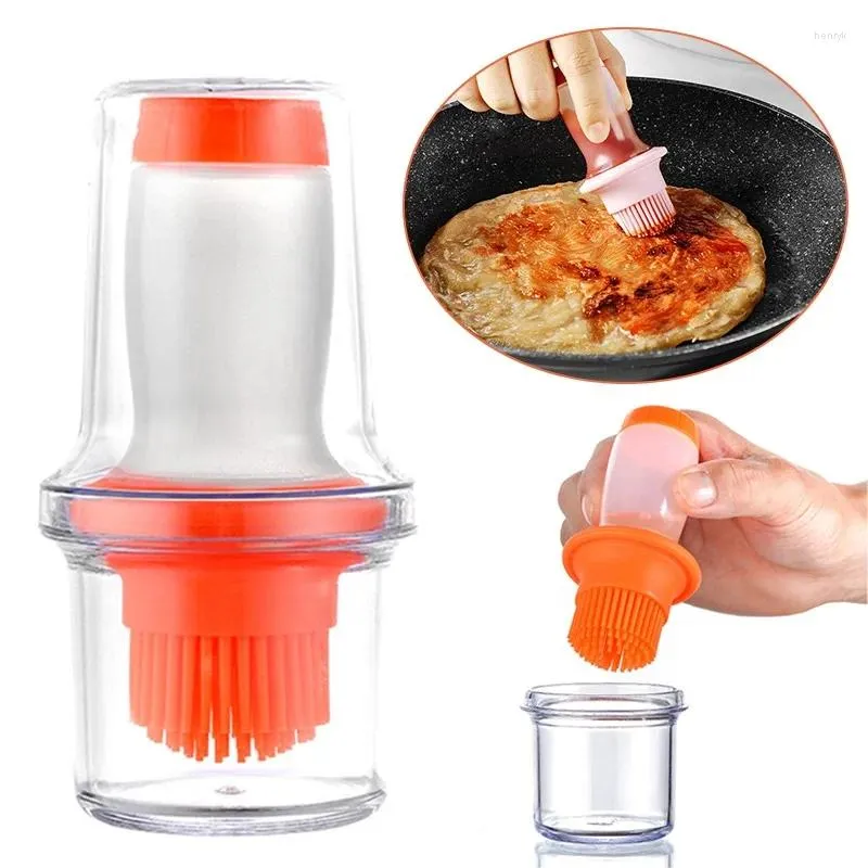 Distributeur portatif de bouteille d'épice de sauce à l'huile de premiers marcheurs avec la brosse de silicone pour la cuisson cuisson BBQ assaisonnement cuisine boîte de qualité alimentaire